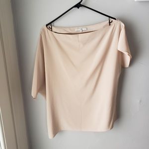 Tibi Silk Off-the Shoulder Top - Champagne Color